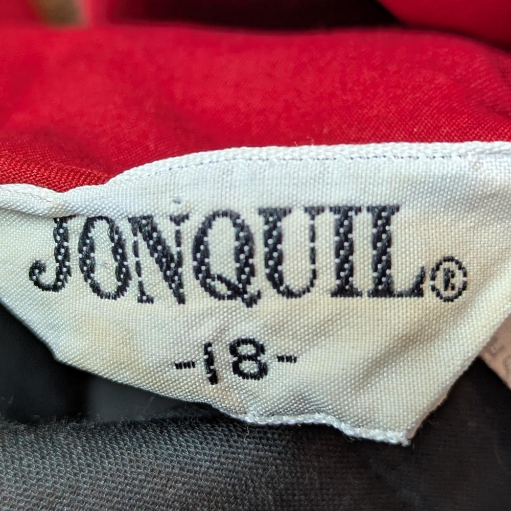 Lonquil Red Quilted Blazer Women's Size 18 Vintage - Picture 2 of 13